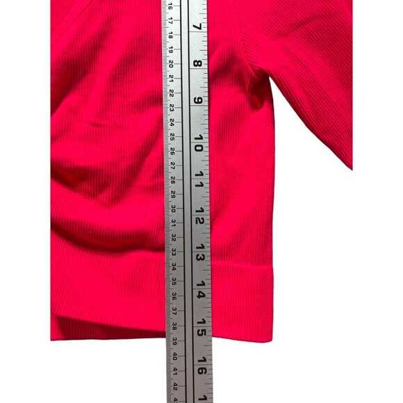 Wild Fable - Women's Long Sleeve V-Neck Front Cinch Crop Top - Pink -Extra Large - Picture 5 of 12